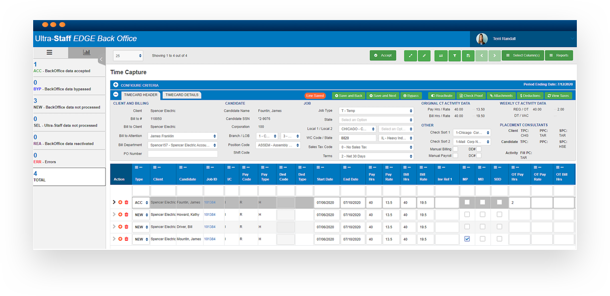Software screenshot displaying custom dashboard