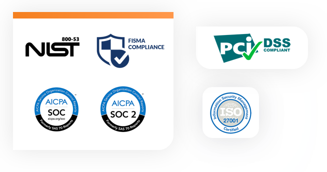 Collection of cloud hosting security certification logos