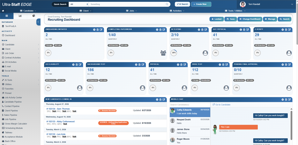 Ultra-Staff EDGE Recruiting Dashboard