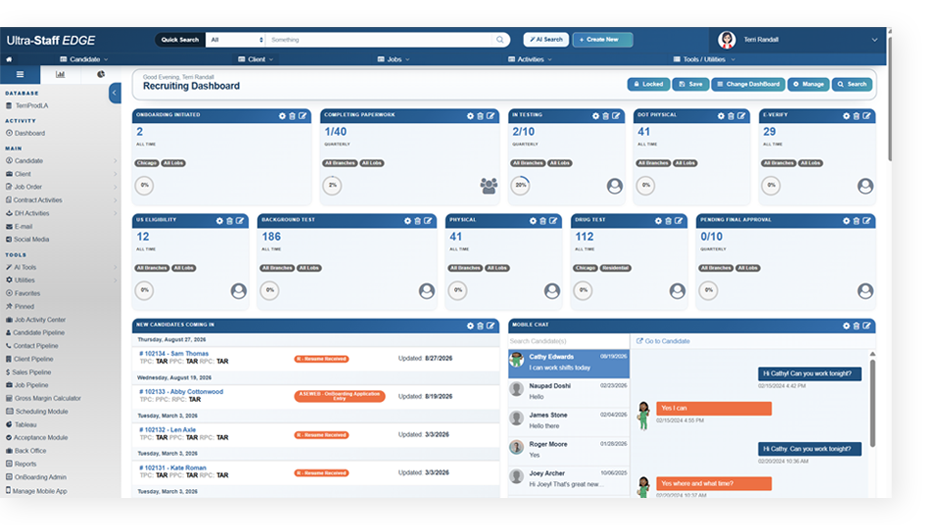 Ultra-Staff EDGE Recruiting Dashboard